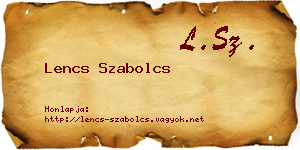 Lencs Szabolcs névjegykártya