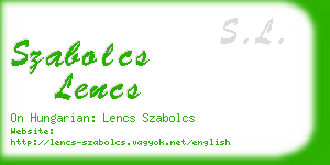 szabolcs lencs business card